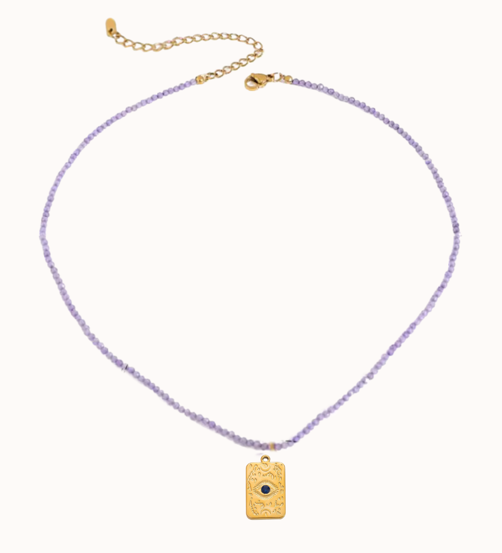 Design your own necklace - Purple zicron beads Isla Eme