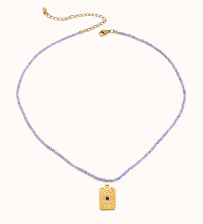 Design your own necklace - Purple zicron beads Isla Eme