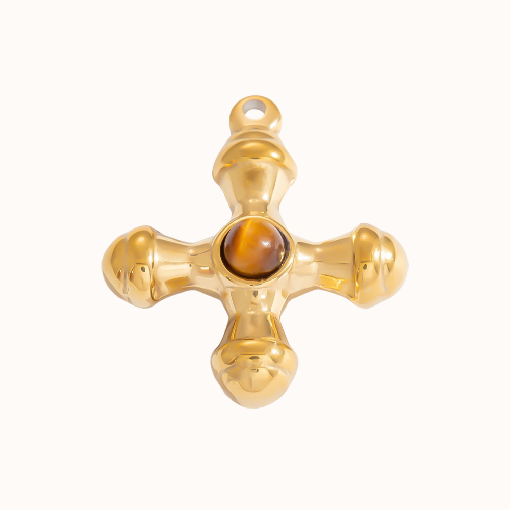 Cross with brown stone Isla Eme