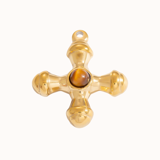 Cross with brown stone Isla Eme