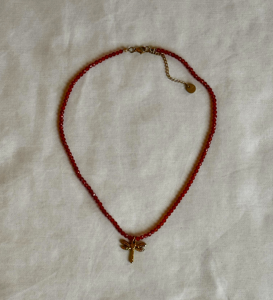 Design your own necklace - Red agate beads Isla Eme