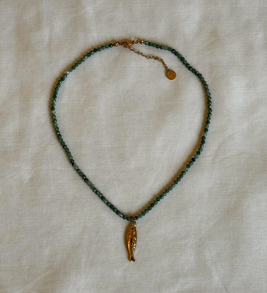 Design your own necklace - Green jade beads Isla Eme